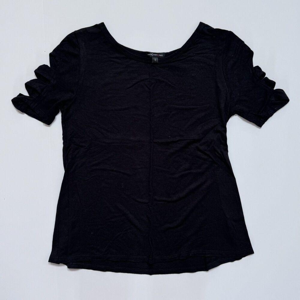 mm mm mm junior size small shirt top t-shirt tee black women